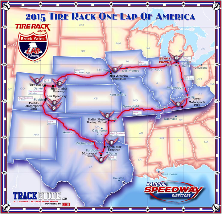 One Lap of America – 2015 Route & Schedule
